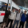 Equipe antes de pegar o trem First